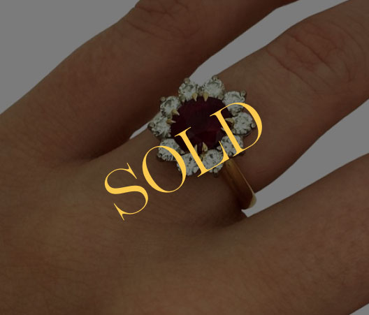 Ruby & Diamond Halo Ring